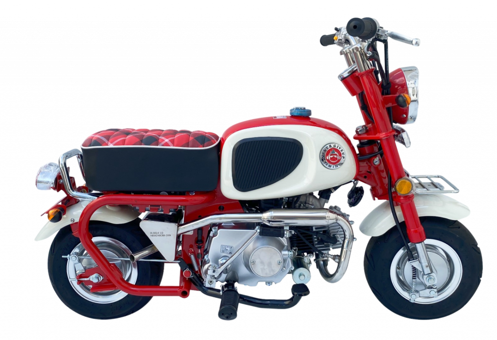 Mini Q Retro Monkey Bike in Rot, Seitenansicht