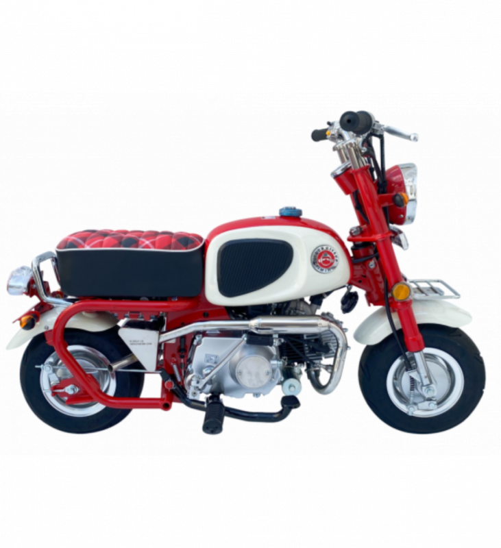 Mini Q Retro Monkey Bike in Rot, Seitenansicht